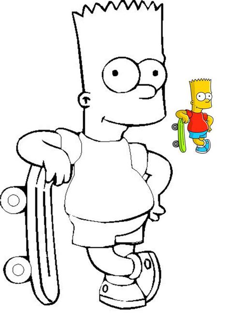 dibujos de bart simpson|Dibujos para colorear bart de los simpson .